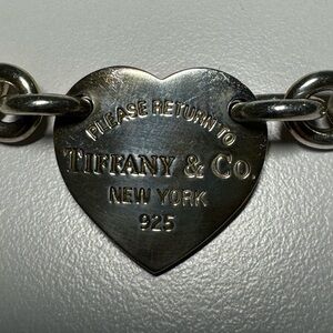 TIFFANY & CO. Sterling Silver .925 Return to Tiffany Heart Tag Bracelet-7"